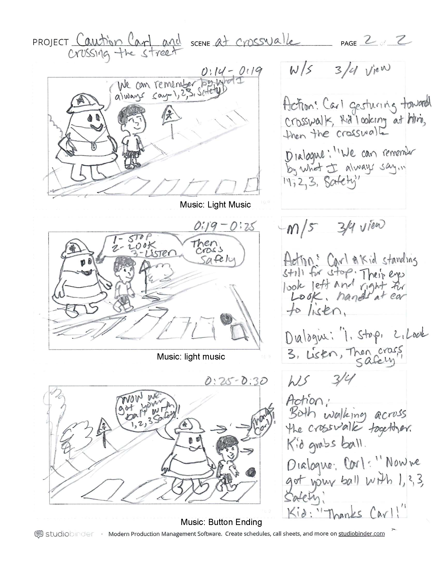 Caution Carl storyboard page 2