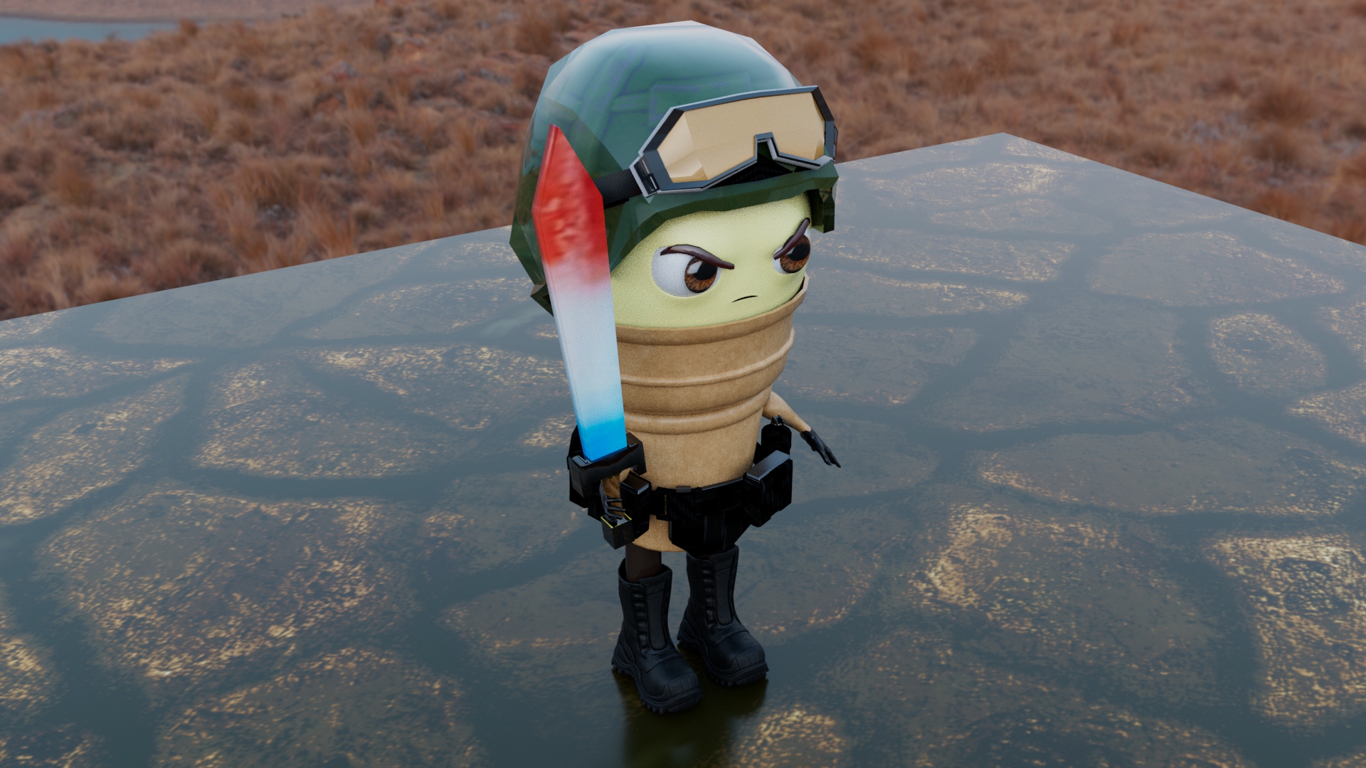 Alternate final render of Commander Rock E. Rhode