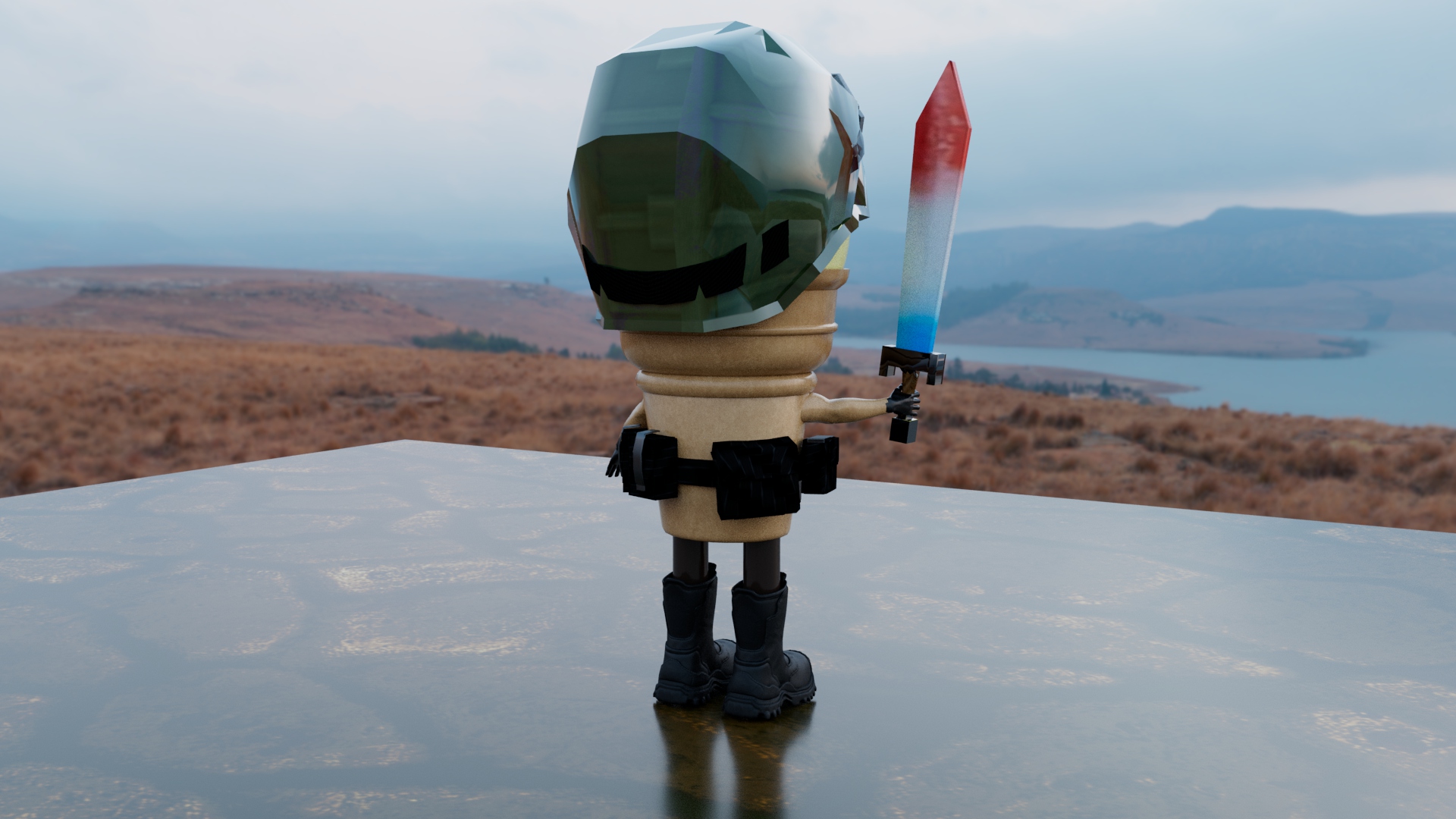 Final rear and side render of Commander Rock E. Rhode
